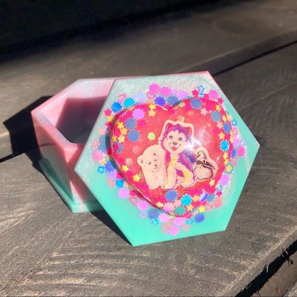 Handmade Lisa Frank Kawaii UV Resin Trinket Box - Picture 6 of 16